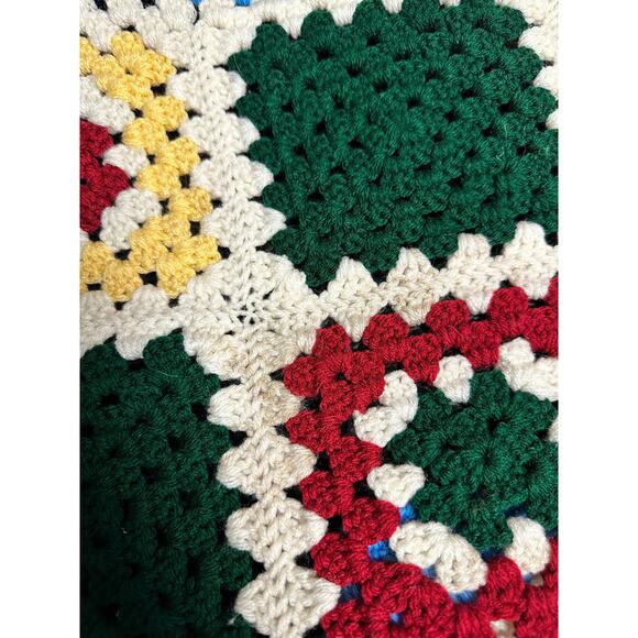 Granny Square Handmade Crocheted Blanket Vintage Blanket 47x57 - Picture 9 of 10